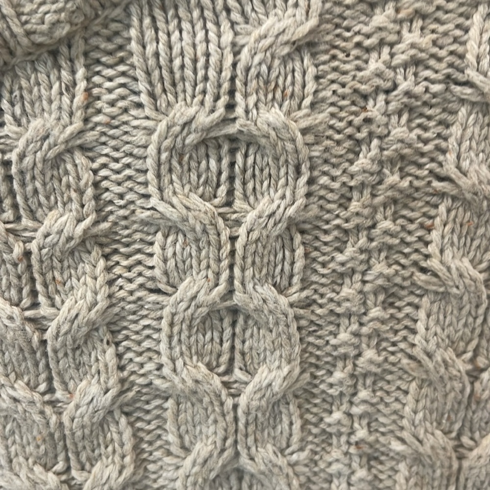 Goodfellow & Co Mens Large Cable knit Sweater Oatmeal Long Sleeve Crewneck - Picture 2 of 11